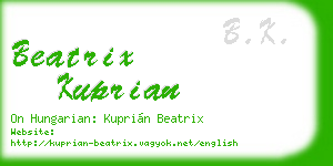 beatrix kuprian business card